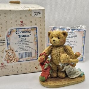 New CHERISHED TEDDIES stocking JACOB FIGURINE New Year Christmas love Birthday